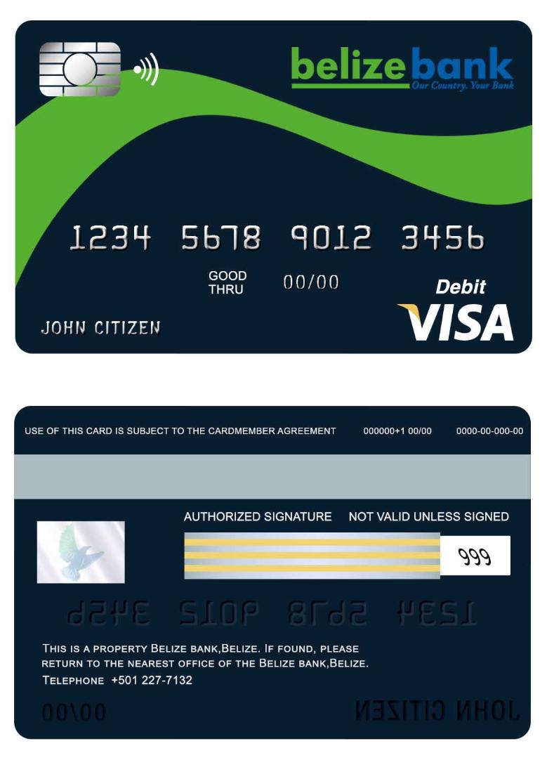Belize Bank Belize visa card